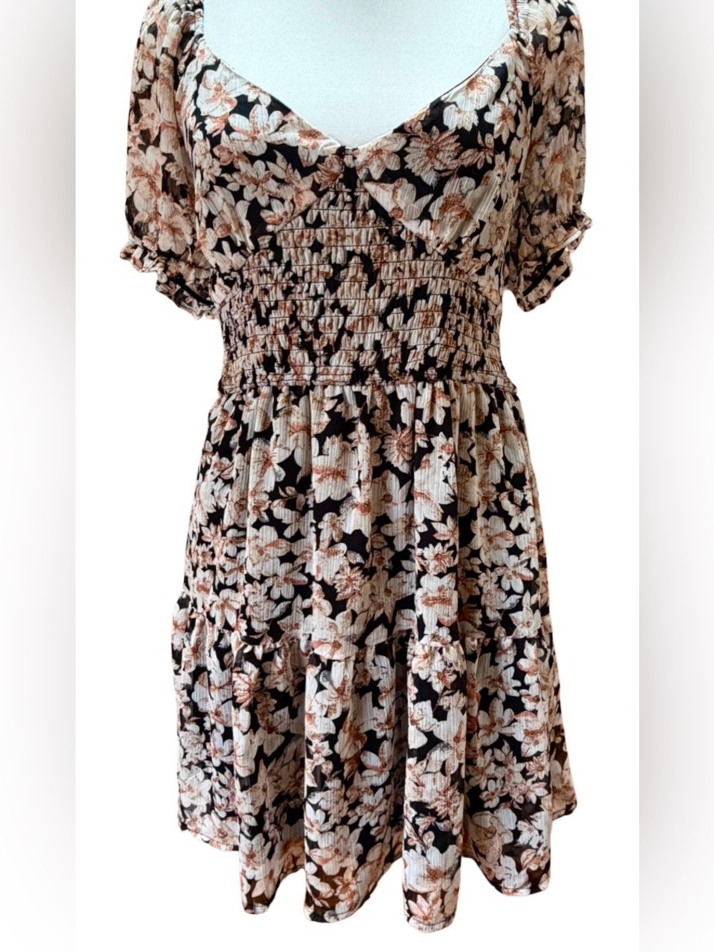 NWT Streetwear Society Floral Smocked Waist Mini Dress M